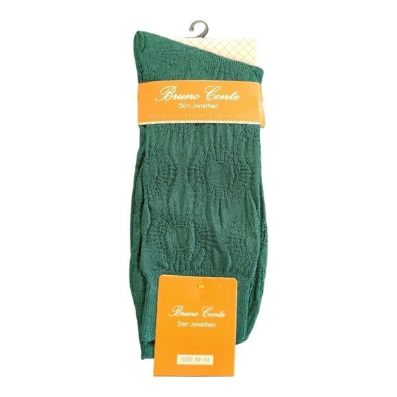 BRUNO CONTE MEN'S HUNTER GREEN  SILKY DRESS SOCK FASHION COLORS. BCS 2004. - Picture 1 of 3